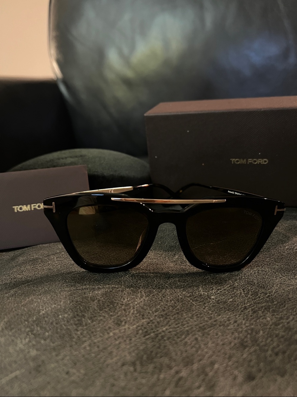 Brand new Tom Ford Sunglasses with Brown Lenses and Gold Accents